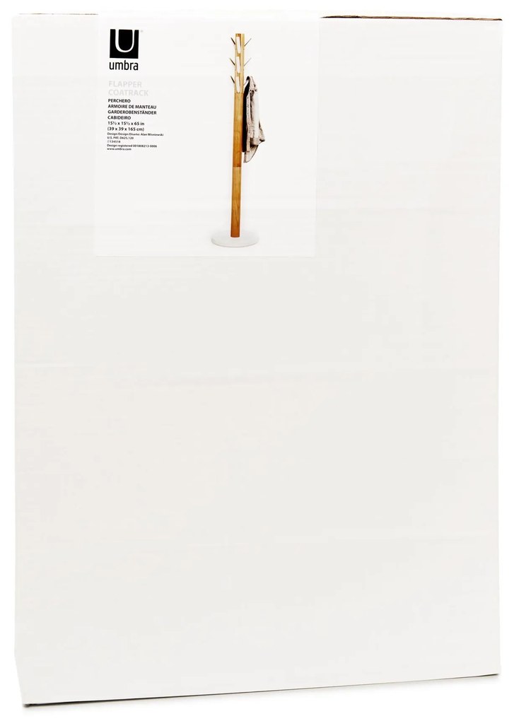 Vešiak FLAPPER 165x57 cm biela/prírodná