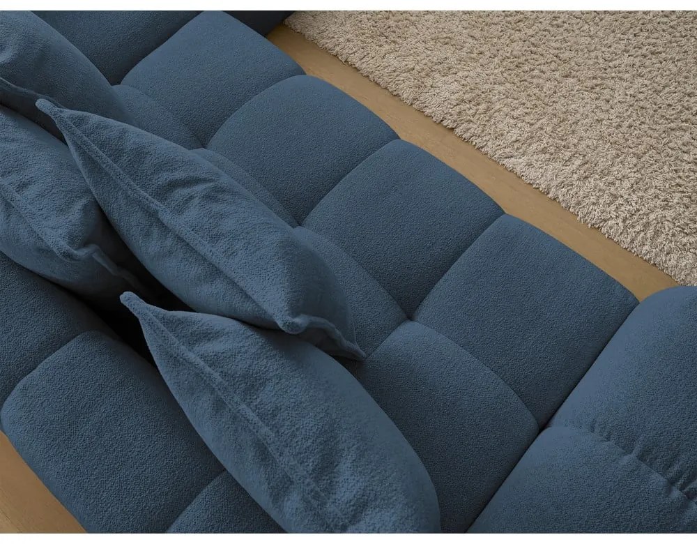 Tmavomodrá ženilková rozkladacia/s úložným priestorom rohová pohovka (pravý roh/do L) Everest – Bobochic Paris