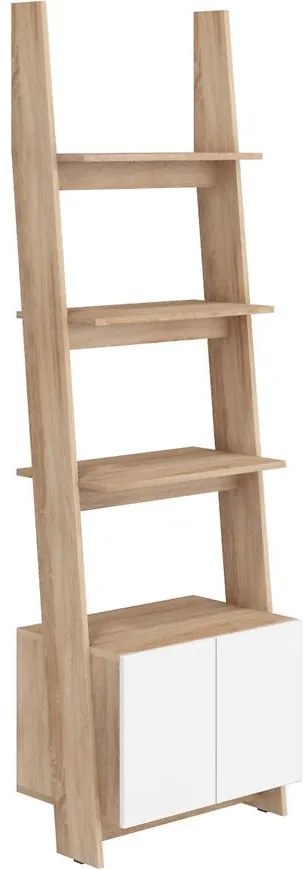 Regál Rack 60-1D sonoma/Biely lesk