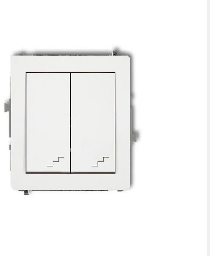 D+DWP-33 Schodiskový vypínač dvojitý biely