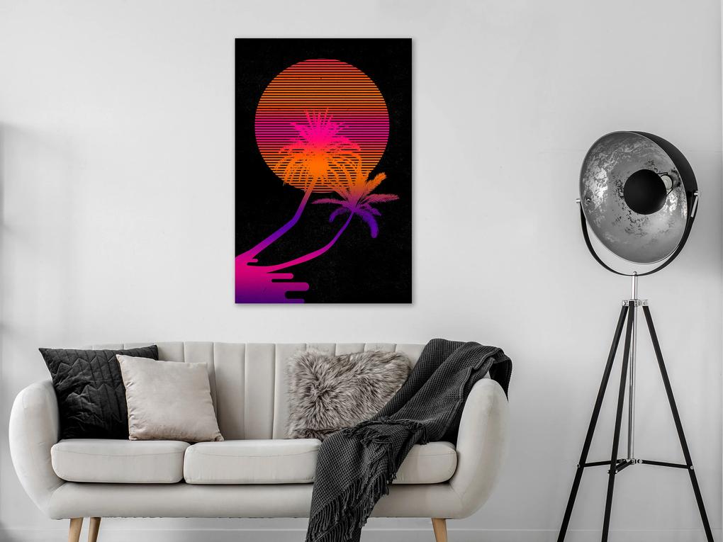 Artgeist Obraz - Palm at Sunrise (1 Part) Vertical Veľkosť: 60x90, Verzia: Na talianskom plátne