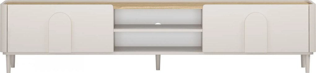 TV stolík Amilio 220 cm na nožičkách - kašmír / olejovaný dub