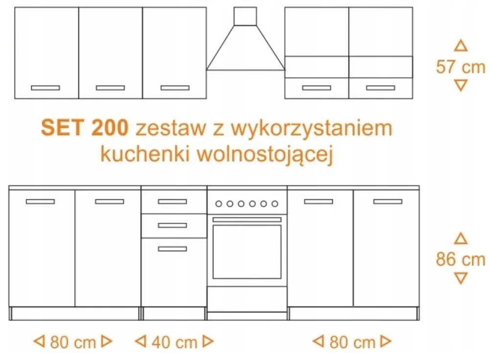 Kuchynská linka MARINET biela / dub artisan