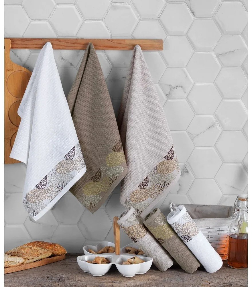 Bavlnené utierky v súprave 6 ks 40x60 cm Pineapple – Foutastic