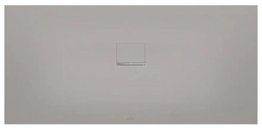 VILLEROY &amp; BOCH Squaro Infinity obdĺžniková sprchová vanička z materiálu Quaryl, v úrovni podlahy/do niky, protišmyk (C), 1700 x 800 x 40 mm, Grey, UDQ1780SQI2IV-3S