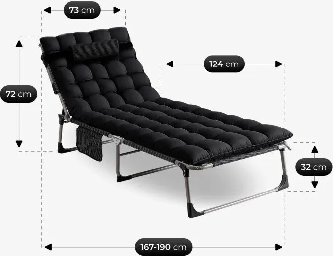 Lehátko VENUS, čierne