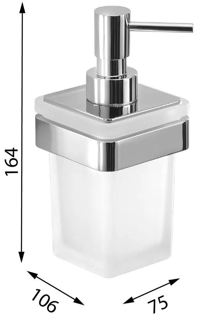 GEDY A88113 Samoa dávkovač mydla 170 ml, mliečne sklo/chróm
