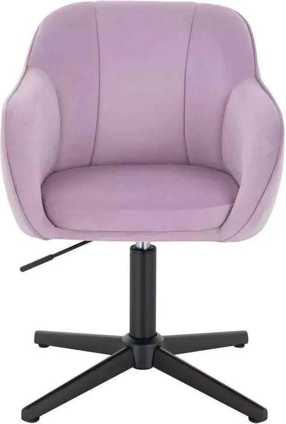 LuxuryForm DESIGN Stolička AVOLA VELUR na čiernom kríži - levanduľa