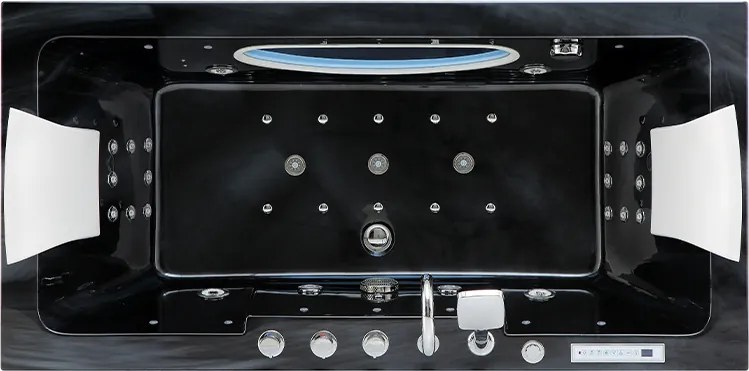 BPS-koupelny Hydromasážna vaňa HYD-IR933A-BL 150x84 ČIERNY MRAMOR s ohrevom vody
