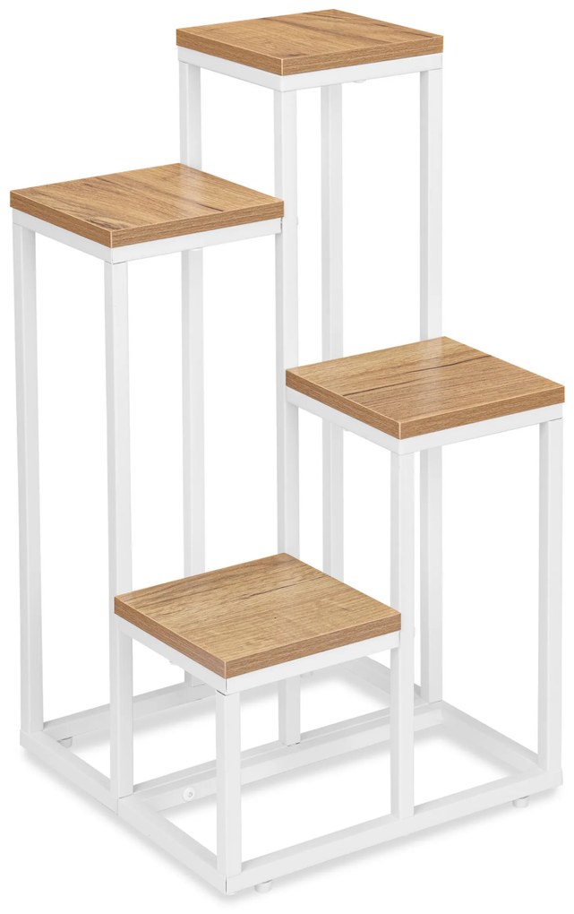 Kvetinový stojan Mogren biely/dub craft