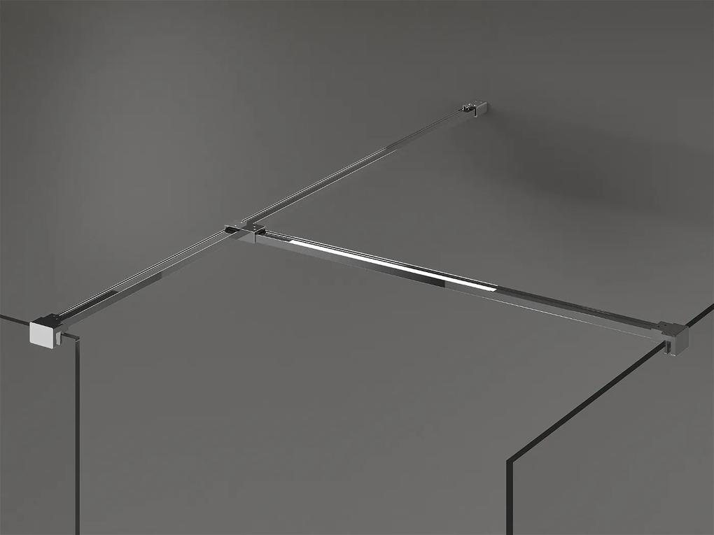 Mexen Kioto, sprchový kút typ Walk-In 130 x 70 cm, 8mm sklo-čierny vzor, chrómový profil, 800-130-202-01-70-070