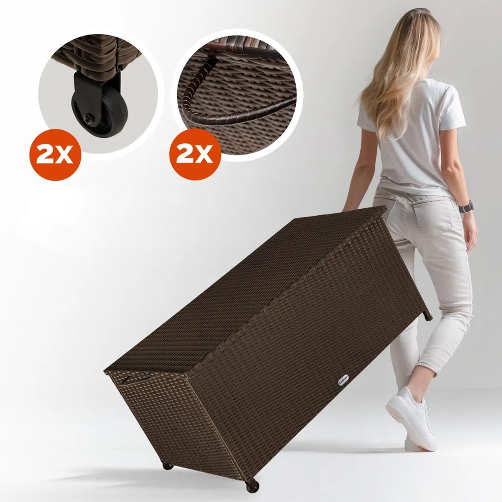 Casaria Polyratanový úložný box RICCO, 122x56 61cm, hnedá