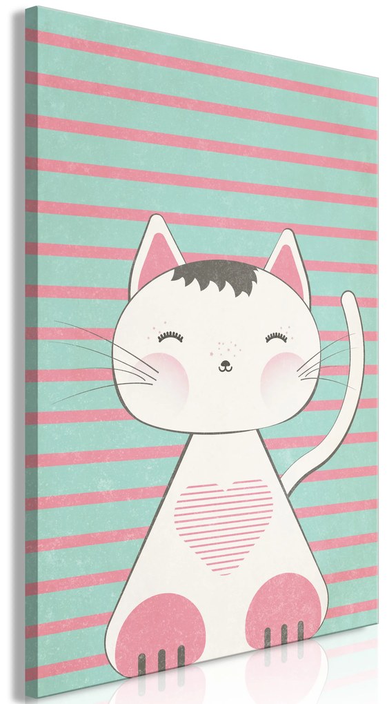 Artgeist Obraz - Striped Kitten (1 Part) Vertical Veľkosť: 60x90, Verzia: Premium Print