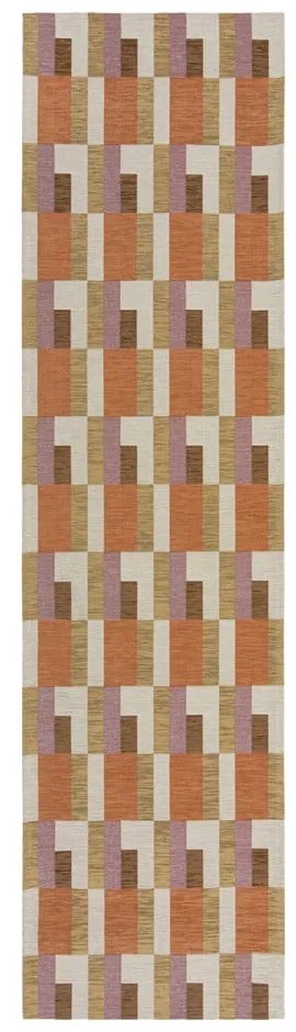 Behúň v oranžovo-prírodnej farbe 60x230 cm Riley Block Geo – Flair Rugs