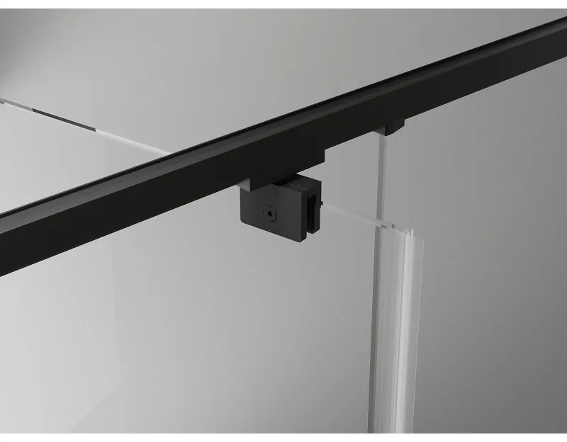 Mexen Exo, sprchovací kút s krídlovými dverami 70 x 100 cm, 6mm číre sklo, čierny profil, 8182-070-100-70-00