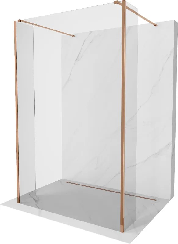 Mexen Kioto samostatná sprchová stena 140 x 30 x 30 cm, transparentná, ružové zlato - 800-140-030-222-60-00-030