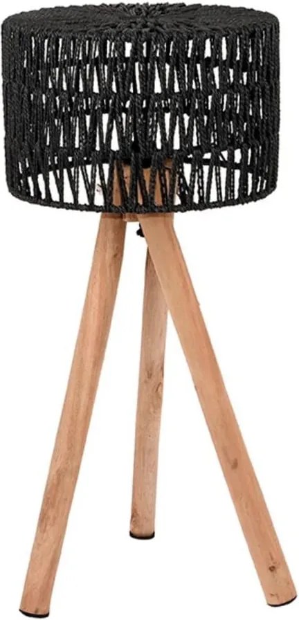 Čierna stolová lampa z mangového dreva LABEL51 Stripe