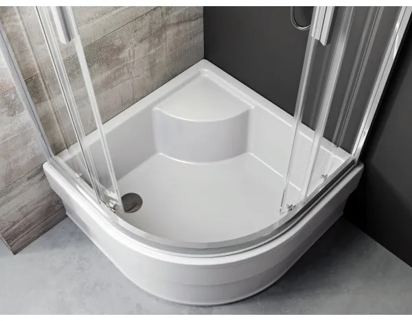 Ravak A217001020 - Štvrťkruhová sprchová vanička SABINA 90x90 cm biela