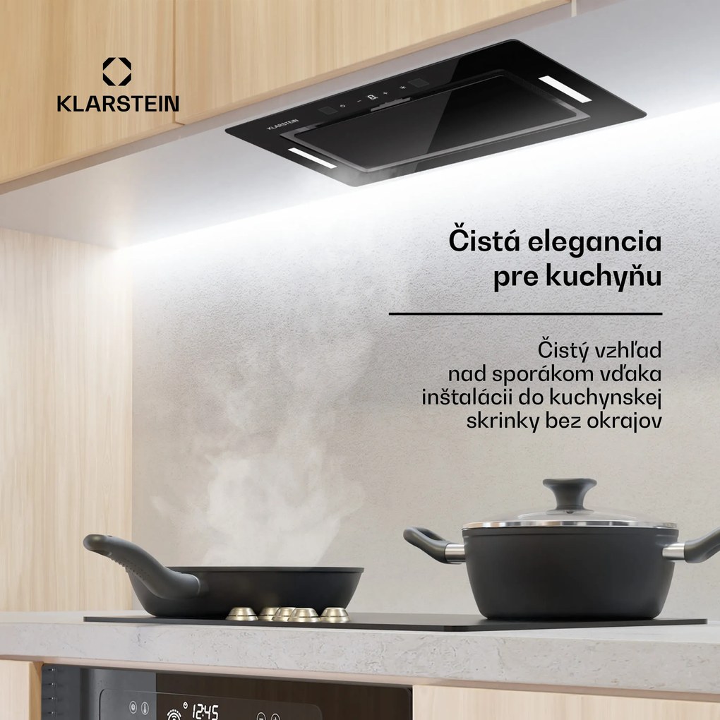 Klarstein Hektor Eco, digestor, 72 cm, 466 m³/h, dotykové ovládanie, sklo