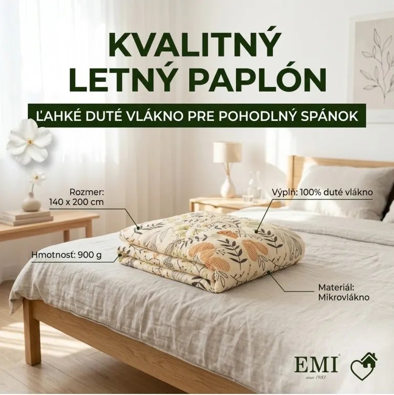 Paplón letný Calma 140x200 900g EMI