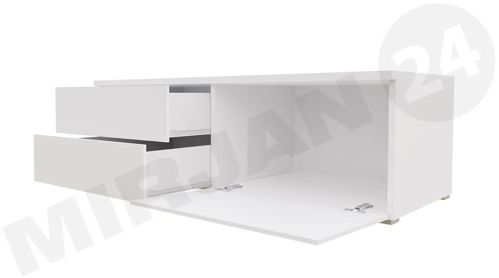 TV stolík Coral XI Double (biela + čierny lesk). Vlastná spoľahlivá doprava až k Vám domov. 1058399