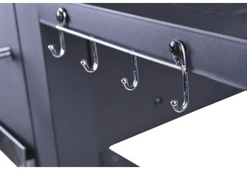 Gril na drevené uhlie Montreal 117,5x66x107,5 cm oceľ čierny