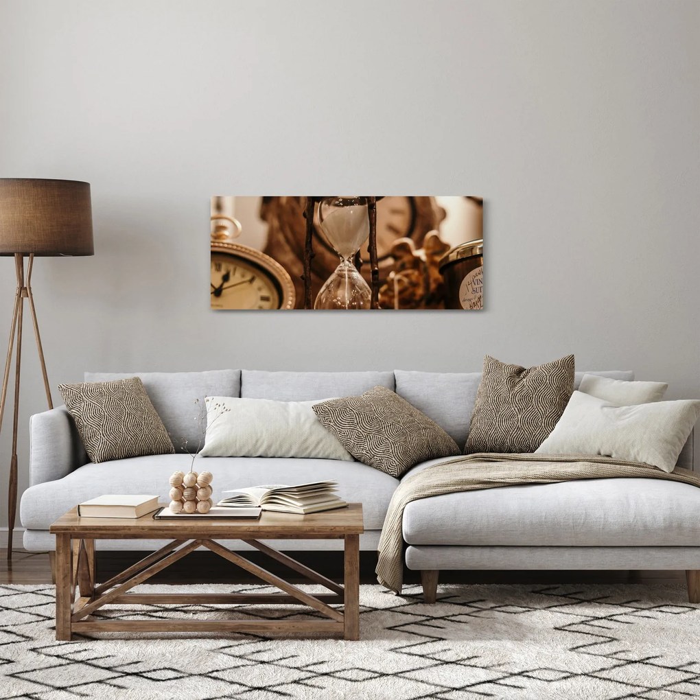 Obraz - presýpacie hodiny (120x50 cm)
