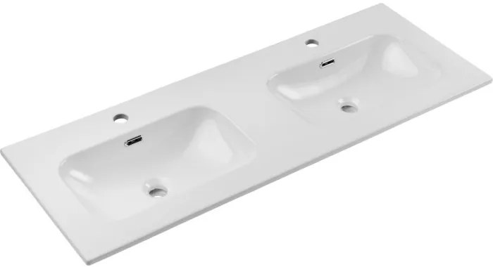 Závesná skrinka Bella Cashmere Fly so zápustnými umývadlami 120 cm kašmír