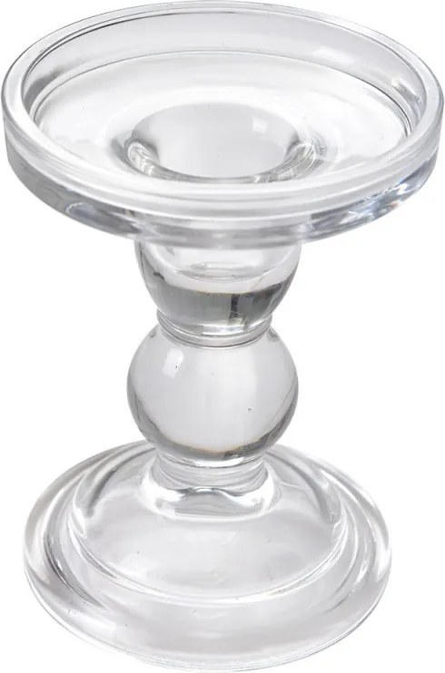 Sklenený transparentný svietnik na úzku aj širokú sviečku - Ø 9*11 cm