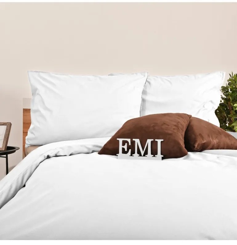 Obliečky biele bavlna delux EMI, Štandardný set jednolôžko obsahuje 1x 140x200 + 1x 70x90