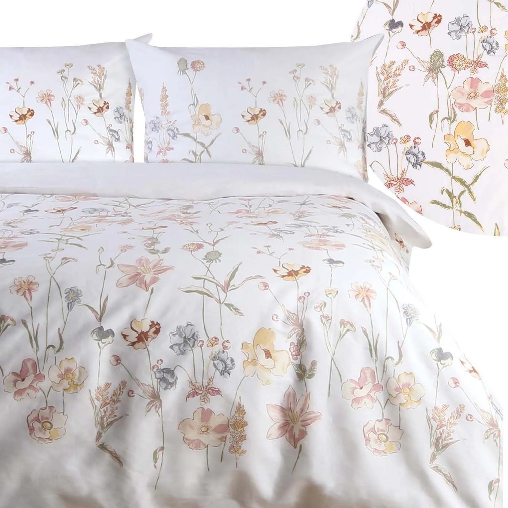 SATÉNOVÉ OBLIEČKY SATYNLOVE 140X200 CM, 1KS 70X80 CM KVETY