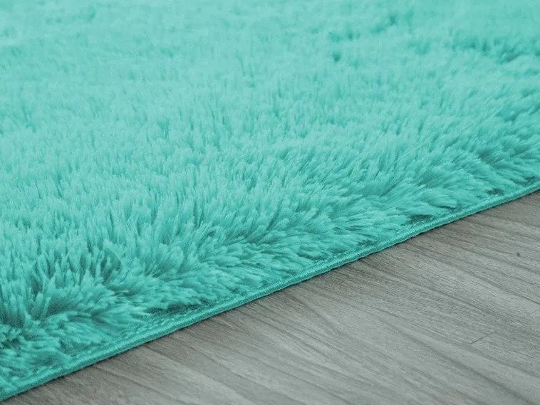 TZ Tyrkysový obdĺžnikový shaggy koberec Lana Rozmer: 80x150