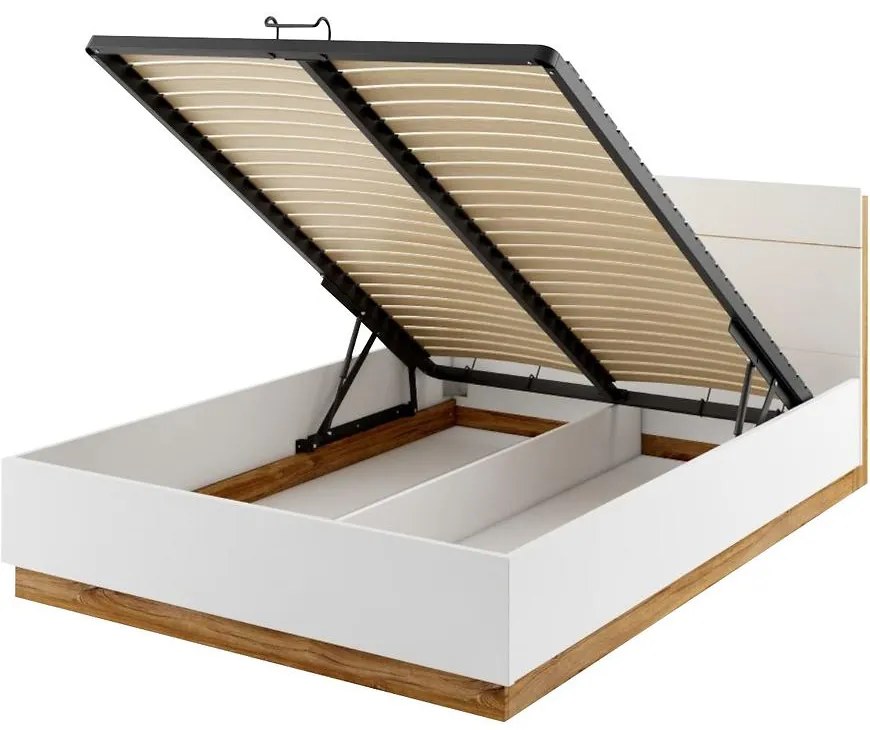 Posteľ  140 Dentro DT-02 biely/dub styrling