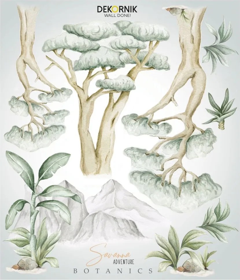Samolepka do detskej izby botanická savana 87x100cm