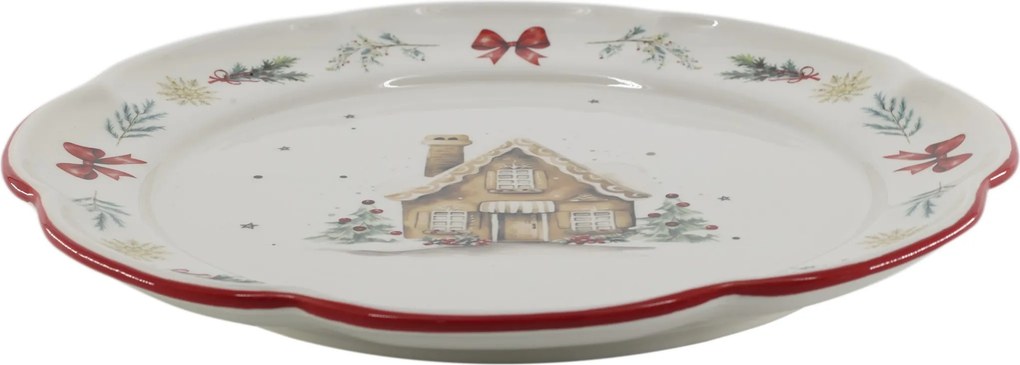 Vianočný keramický jedálenský tanier Chalet de Noël – Ø 28*3 cm