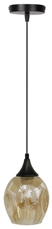 Candellux Čierno-hnedý závesný luster Aspa pre žiarovku E27 31-00583