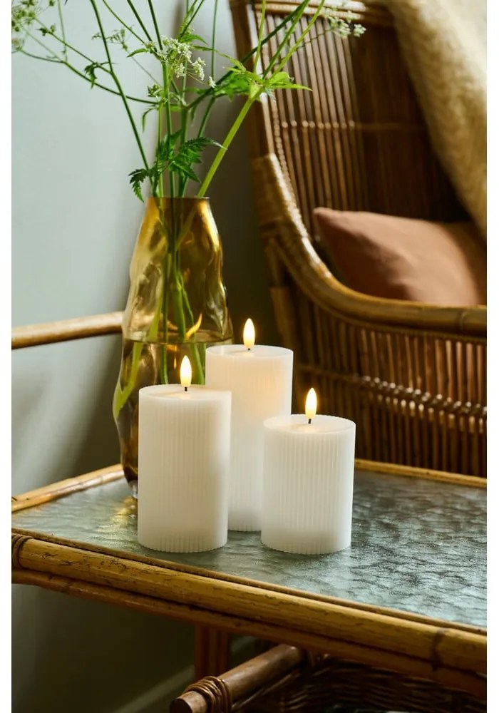 Biele dobíjacie svetelné dekorácie v súprave 3 ks Smilla – Sirius