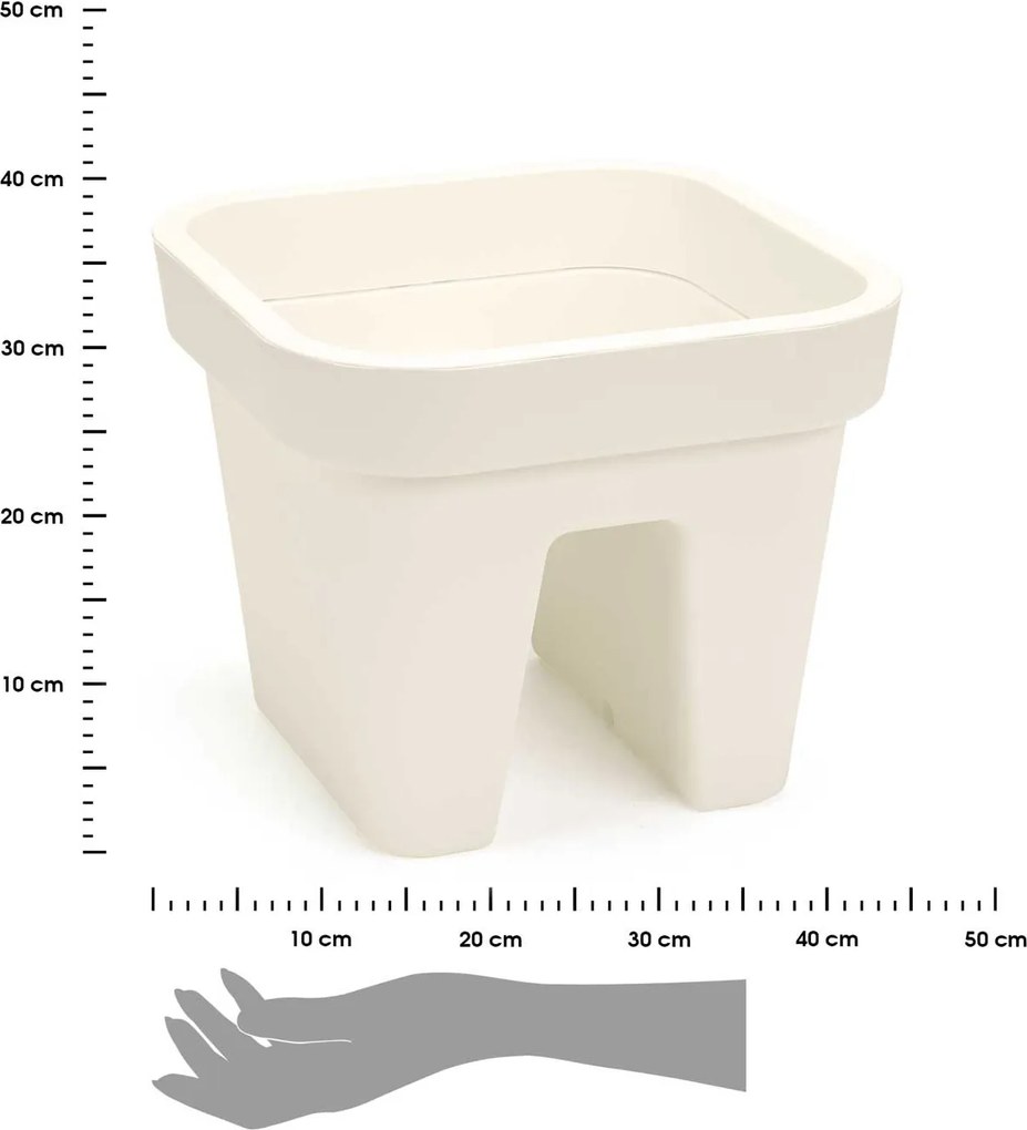 Balkónový truhlík LYS 29 cm krémový