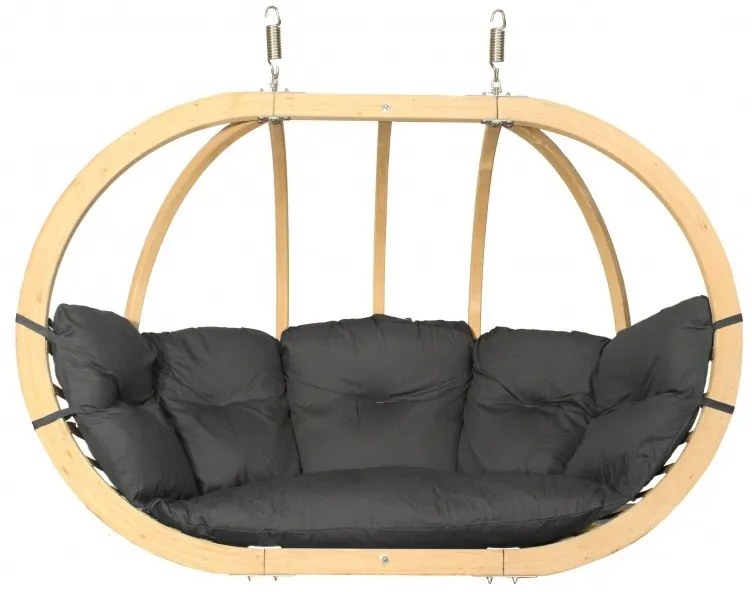 Dvojité závesné hojdacie kreslo O-Zone Premier Swing Pod šedé so stojanom