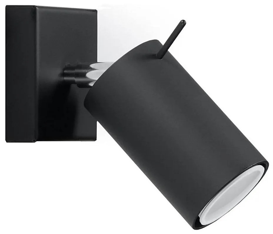 Sollux SL.0091 - Nástenné bodové svietidlo RING 1xGU10/10W/230V čierna