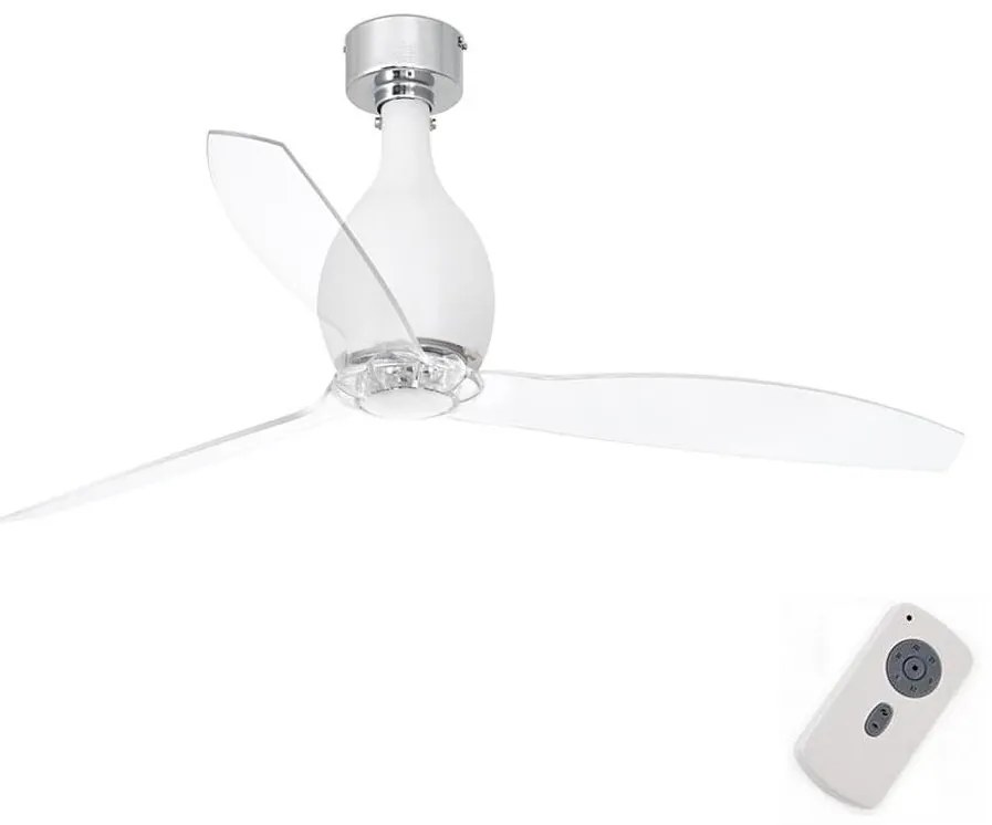 FARO 32025 - Stropný ventilátor MINI ETERFAN matná biela/číra