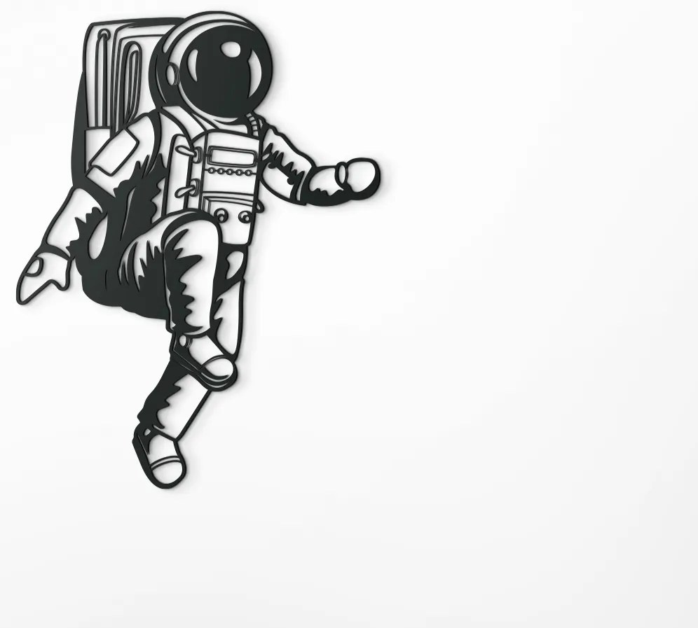 drevko Drevená nálepka Astronaut Rozmer obrazu: 42,5 x 32,5 cm, Farba dekorácie: Čierna