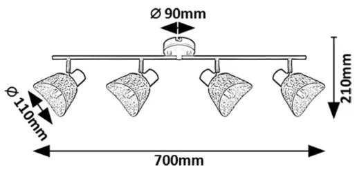 Rabalux 73008 - Bodové svietidlo FARELIA 4xE14/10W/230V