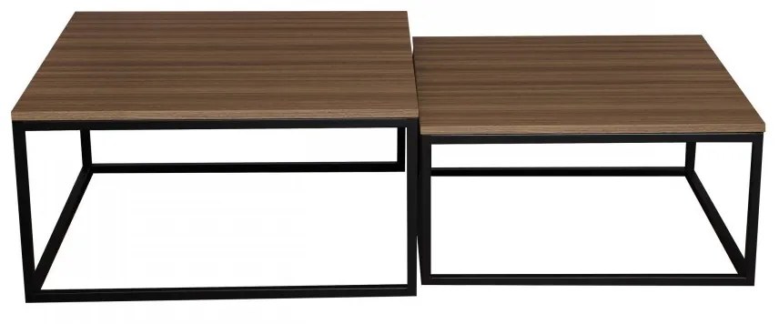 Zostava 2 konferenčných stolíkov Mirlik, Farba: Čierna/Dub craft zlatý
