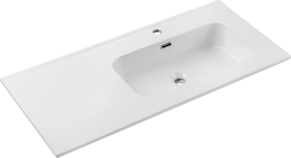 Comad Nábytkové keramické umývadlo s odkladacou plochou GO 2 100CM R DP, 101x46 cm, biela lesklá