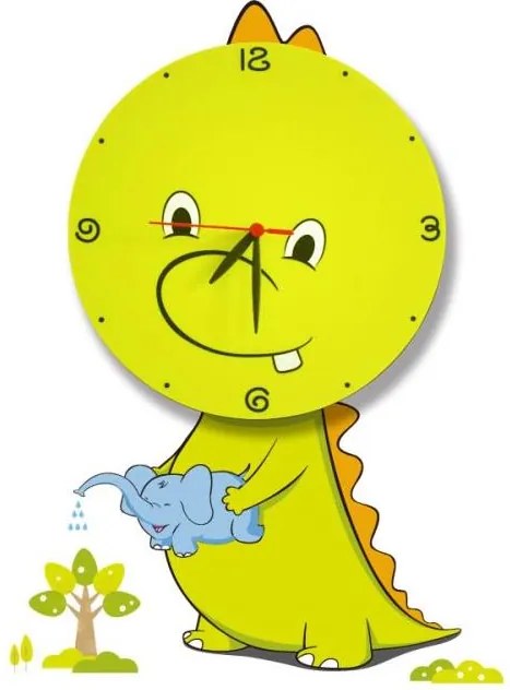 LED Detské nástenné svietidlo s hodinami LED/1W/3xAAA drak