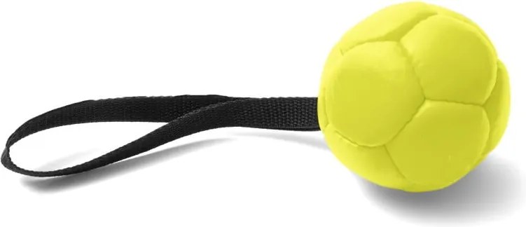 Žltá ručne vyrobená hračka pre psov z prírodnej kože Marendog Ball, ⌀ 10 cm