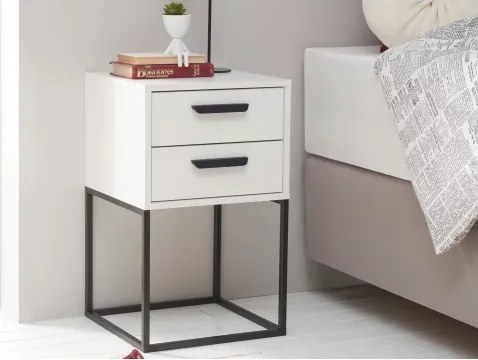 Nočný stolík s 2 zásuvkami Suna, biely%