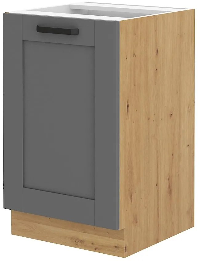 Dolná kuchynská skrinka pod drez Lucid 50 ZL 1F BB (dub artisan + dustgrey). Akcia -6%. Vlastná spoľahlivá doprava až k Vám domov. 1045588