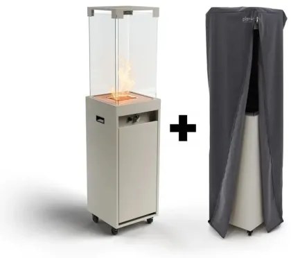 Planika Faro GAS - Vonkajší plynový krb 142x36 cm 8kW šedá + ochranný kryt